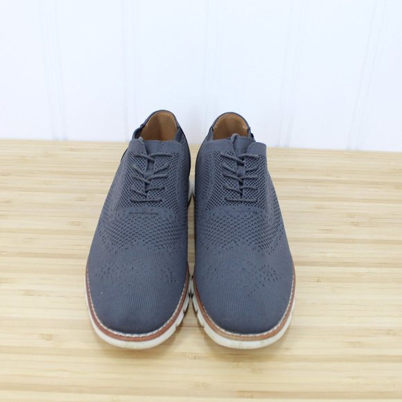 NAUTICA Men's Wrenwood Canvas Leather Navy Knit Fashion Casual Shoes Size US 10 - Picture 5 of 9